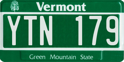 VT license plate YTN179