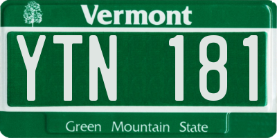 VT license plate YTN181