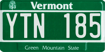 VT license plate YTN185