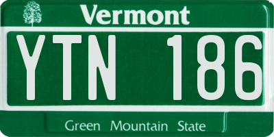 VT license plate YTN186
