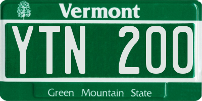 VT license plate YTN200