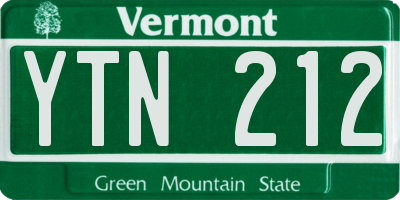 VT license plate YTN212