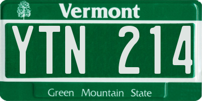 VT license plate YTN214