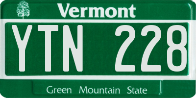 VT license plate YTN228