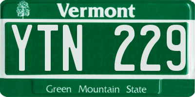 VT license plate YTN229