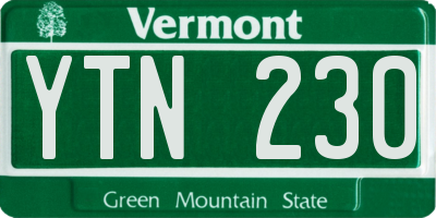 VT license plate YTN230