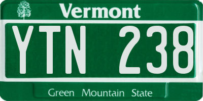 VT license plate YTN238