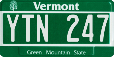 VT license plate YTN247
