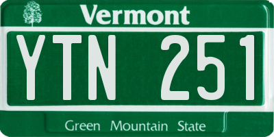 VT license plate YTN251