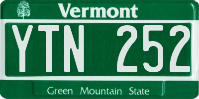 VT license plate YTN252