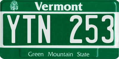 VT license plate YTN253