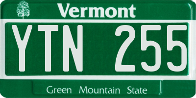 VT license plate YTN255