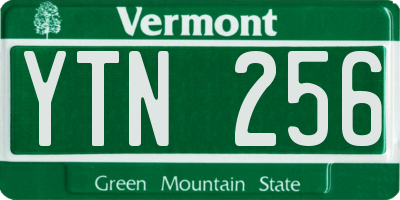 VT license plate YTN256