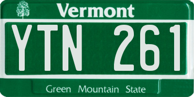 VT license plate YTN261