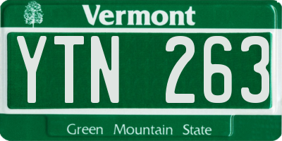 VT license plate YTN263