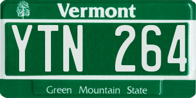 VT license plate YTN264