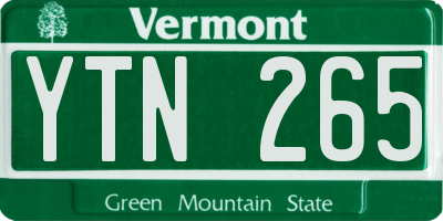 VT license plate YTN265