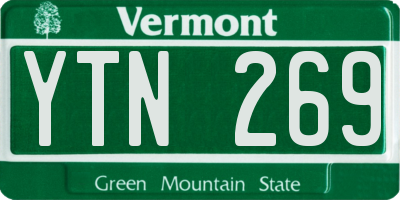 VT license plate YTN269