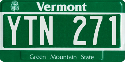 VT license plate YTN271
