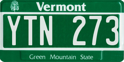 VT license plate YTN273
