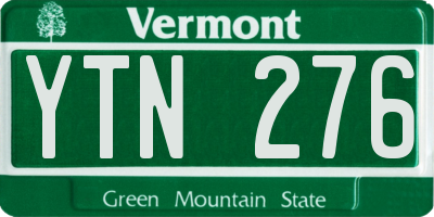VT license plate YTN276