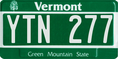 VT license plate YTN277