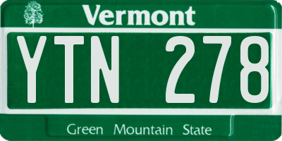 VT license plate YTN278