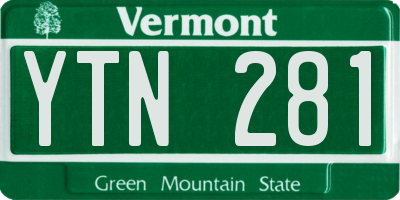 VT license plate YTN281
