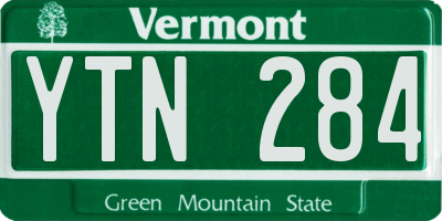 VT license plate YTN284