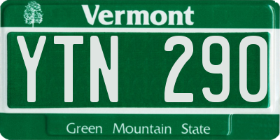VT license plate YTN290