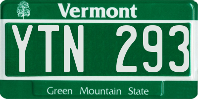 VT license plate YTN293