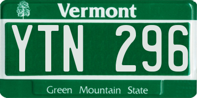 VT license plate YTN296
