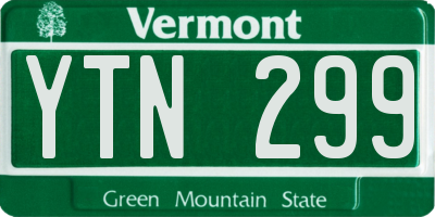 VT license plate YTN299