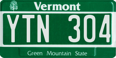 VT license plate YTN304