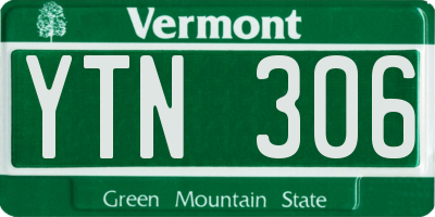 VT license plate YTN306