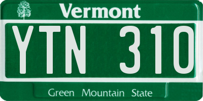 VT license plate YTN310