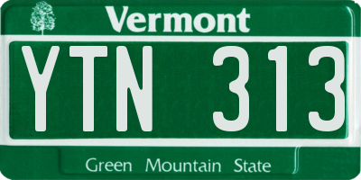 VT license plate YTN313