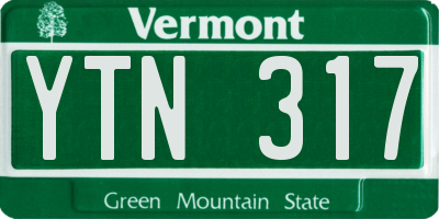 VT license plate YTN317