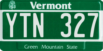 VT license plate YTN327
