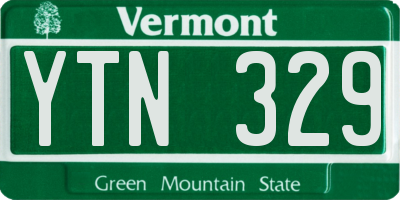 VT license plate YTN329