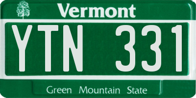 VT license plate YTN331