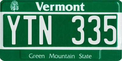 VT license plate YTN335