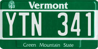 VT license plate YTN341