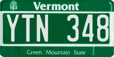 VT license plate YTN348