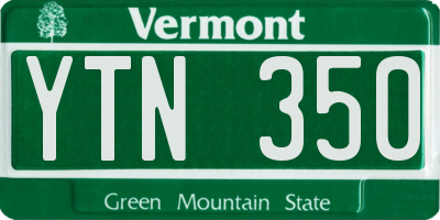 VT license plate YTN350