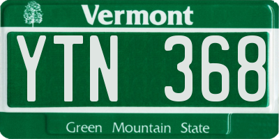 VT license plate YTN368