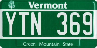 VT license plate YTN369