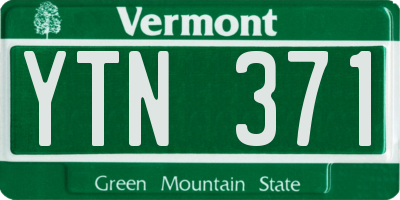 VT license plate YTN371