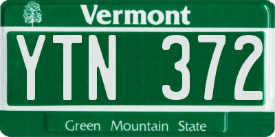 VT license plate YTN372