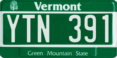 VT license plate YTN391